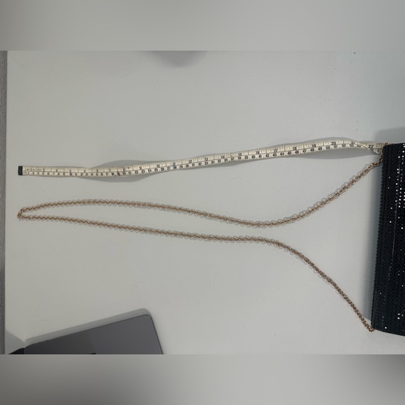 Aldo black glitter clutch with cross body chain - Picture 9 of 11